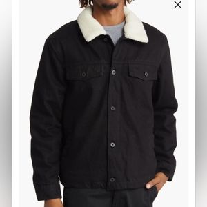 Topman Jacket - Faux Shearling Collar Denim Men's Sz XL NWOT